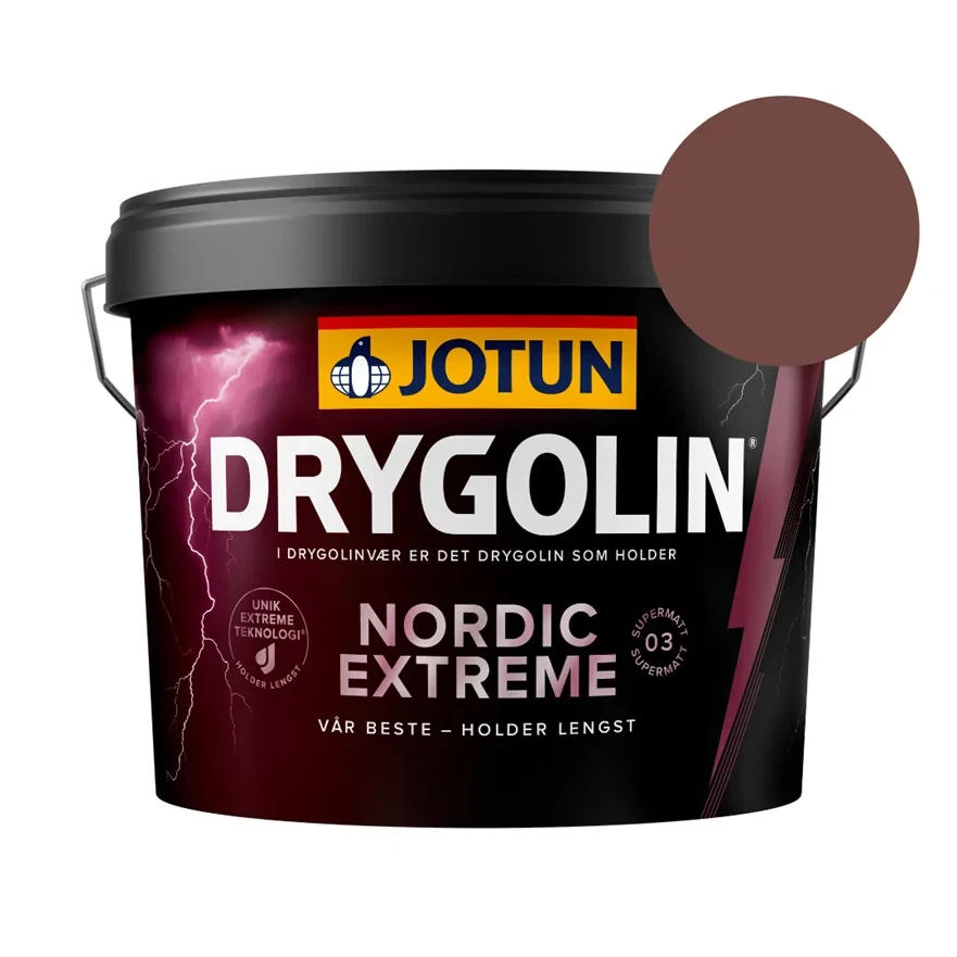TILBUD: Jotun Drygolin Nordic Extreme Supermat 9 l. Farve: Rødbrun