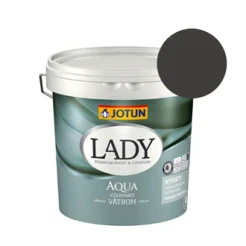 TILBUD: JOTUN LADY Aqua 2,7 l. Vådrumsmaling (Glans 10). Farve: 0099 Sort
