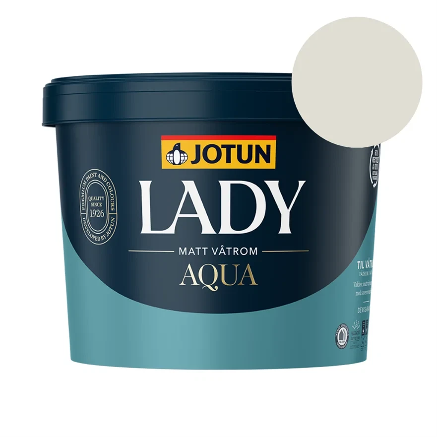 TILBUD: JOTUN LADY Aqua Vådrumsmaling 9 l. Mat - Glans 5. Farve: 1024 Tidløs