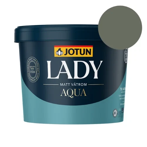 TILBUD: JOTUN LADY Aqua Vådrumsmaling 9 l. Mat - Glans 5. Farve: Støvet Mørkegrøn