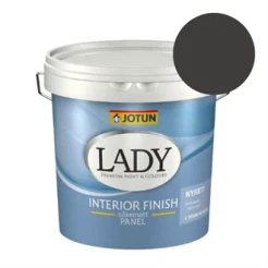 TILBUD: JOTUN LADY Interior Finish - Silkemat 2,7 l. Træmaling. Farve: 0099 Sort