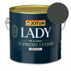 TILBUD: JOTUN LADY Supreme Finish 2,7 l. (mat/Glans 03). Farve: Sort Grøn