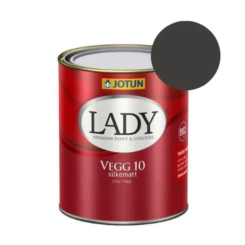 TILBUD: JOTUN LADY Væg 10 Vægmaling  0,68 l. (Glans 10). Farve: 0099 Sort