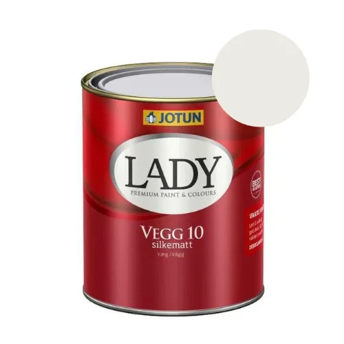 TILBUD: JOTUN LADY Væg 10 Vægmaling  0,68 l. (Glans 10). Farve: 1759 Lys Råhvid Ny