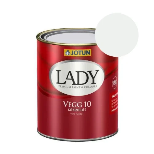 TILBUD: JOTUN LADY Væg 10 Vægmaling  0,68 l. (Glans 10). Farve: 9016 Traffic White