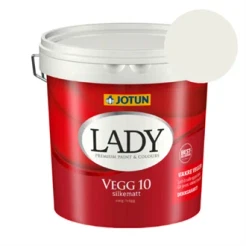 TILBUD: JOTUN LADY Væg 10 Vægmaling  9 l. (Glans 10). Farve: 9901 Neutral White