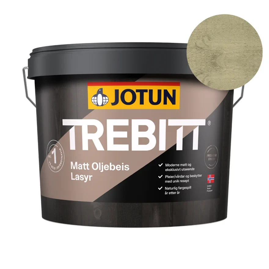 TILBUD: TREBITT Mat Transparent træbeskyttelse. 9 l. - Farve: 9717 Soft Green