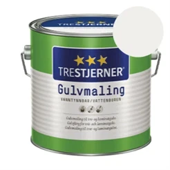 TILBUD: Jotun Trestjerner Gulvmaling 2,7 l. Mat - Farve: 9918 Klassisk Hvit
