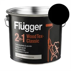 Flügger 2-in-1 Wood Tex Classic 3 l. Farve: Sort